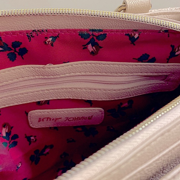 Betsey Johnson - Cream Satchel Bag with Bow Quilted Triple Entry - Picture 6 of 7